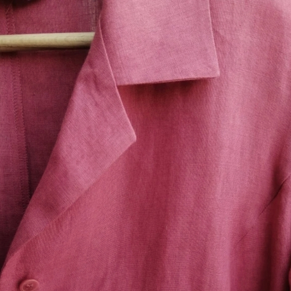 Pure Spiegel Yarn-Dyed Linen Button-Front Pocket Tunic sz 12 - Picture 2 of 5